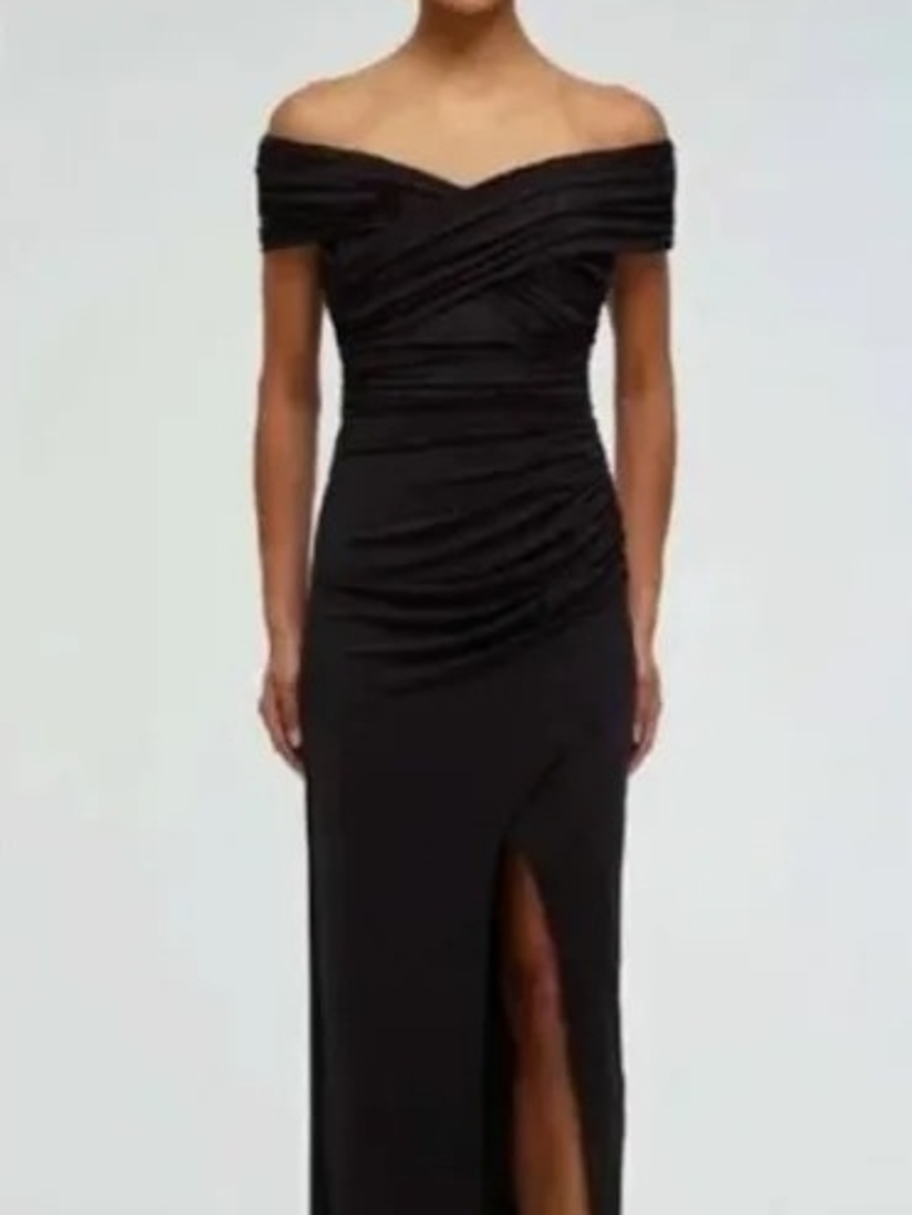 Self-Portrait Black Ruched Midi Dress, NWT, $600, Size 2